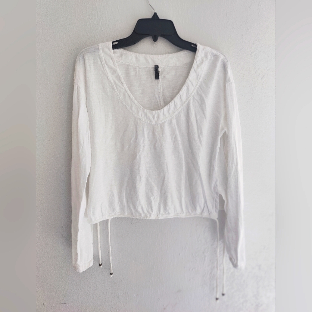 Vimmia White Long Sleeve Crop Blouse